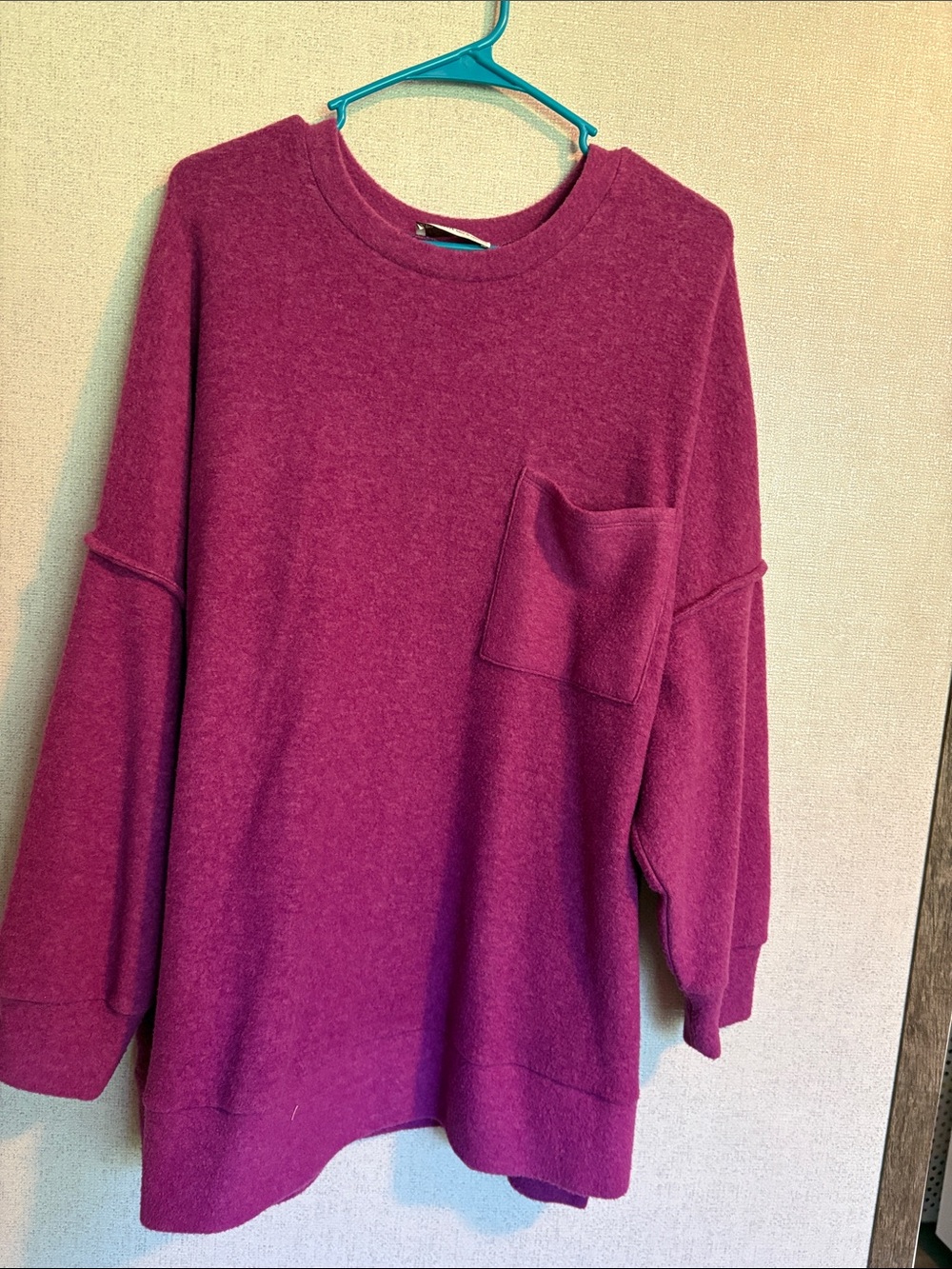Zenana Outfitters Magenta Luxe Hacci Top